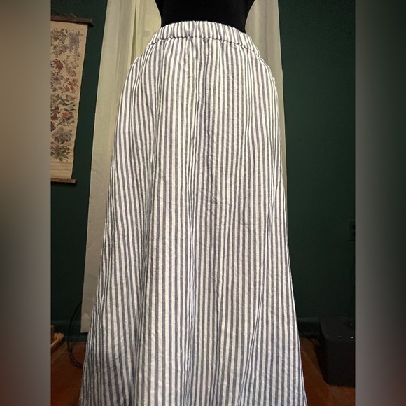 Talbots CANDY STRIPE LINEN MIDI SKIRT - Picture 7 of 13